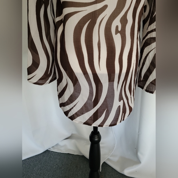 WANT! Zebra Print Sheer Swim Cover, M - Picture 5 of 6